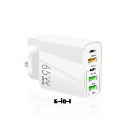 Universal 5-in-1 PD 65W Fast Charging Wall Socket Adapter